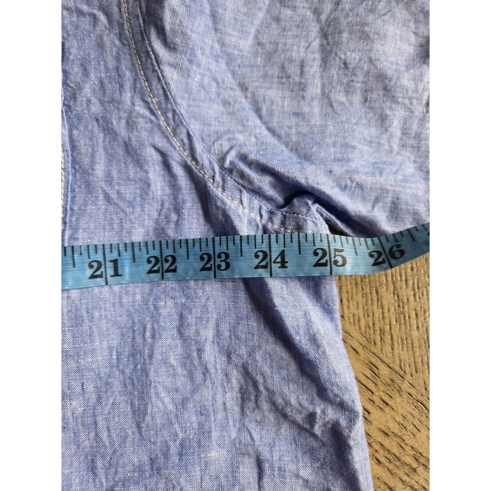 Tommy Bahama Shirt 100% Linen Short Sleeve Button Up Shirt Size XL Mens Blue New - Picture 6 of 8